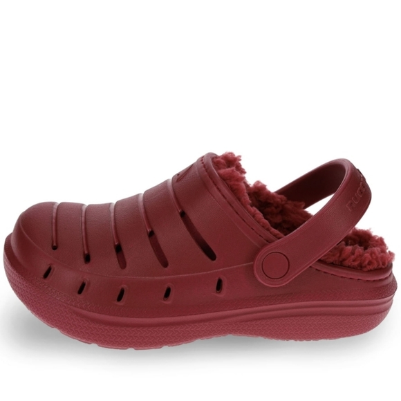 Rugged Shark Kids Lined Sherpa Style Fabric Clog shoes size 2 - Picture 2 of 9